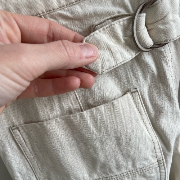 Free People Sailor Back Buckle Wide Leg Cropped Pants - Cream - Size 4 - Picture 9 of 13